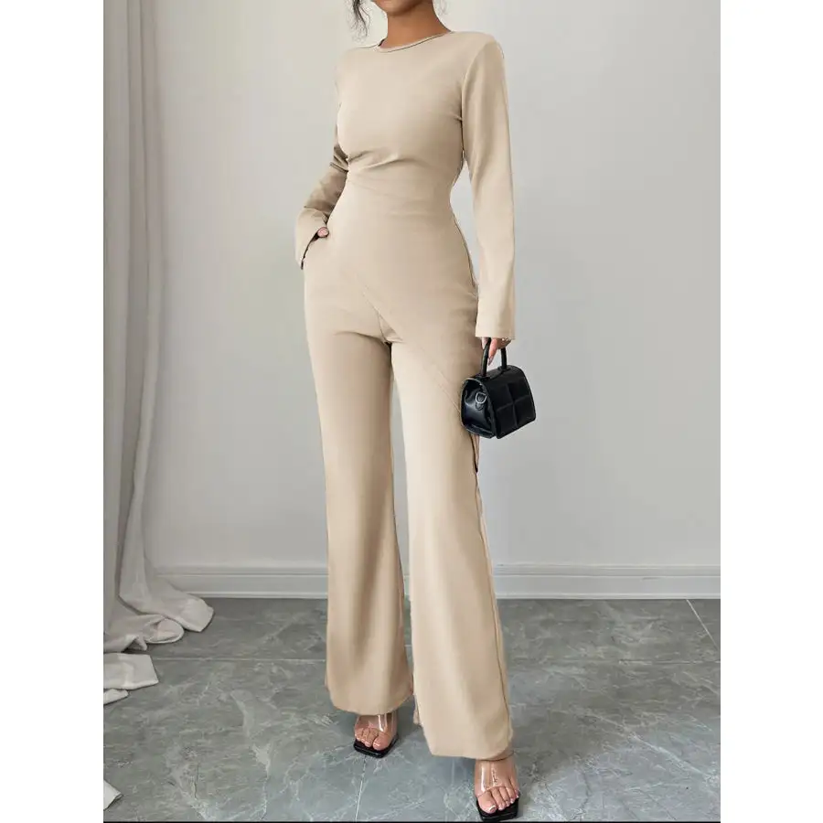 Asymmetric Long Sleeve Top and Pants Set