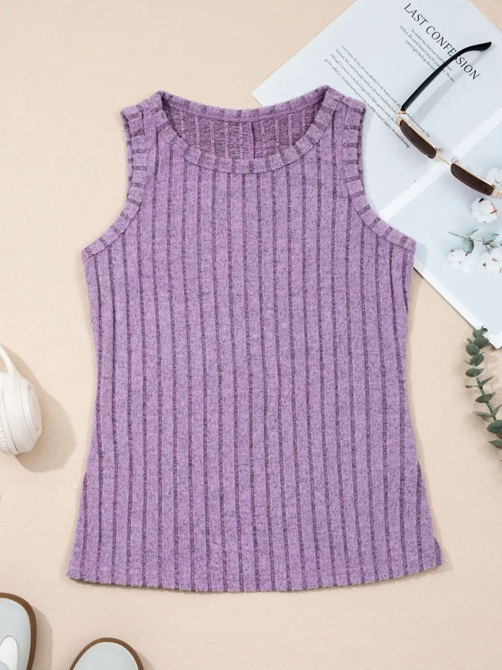 Refined Slim Ribbed Tank Top