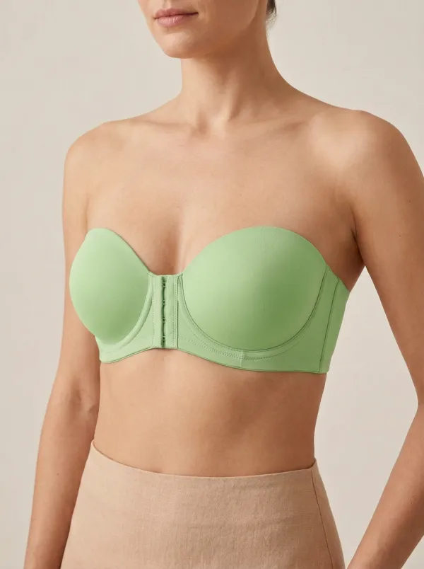 Women's Contoured-Cup Clean-Edge Front-Closure Strapless Bra