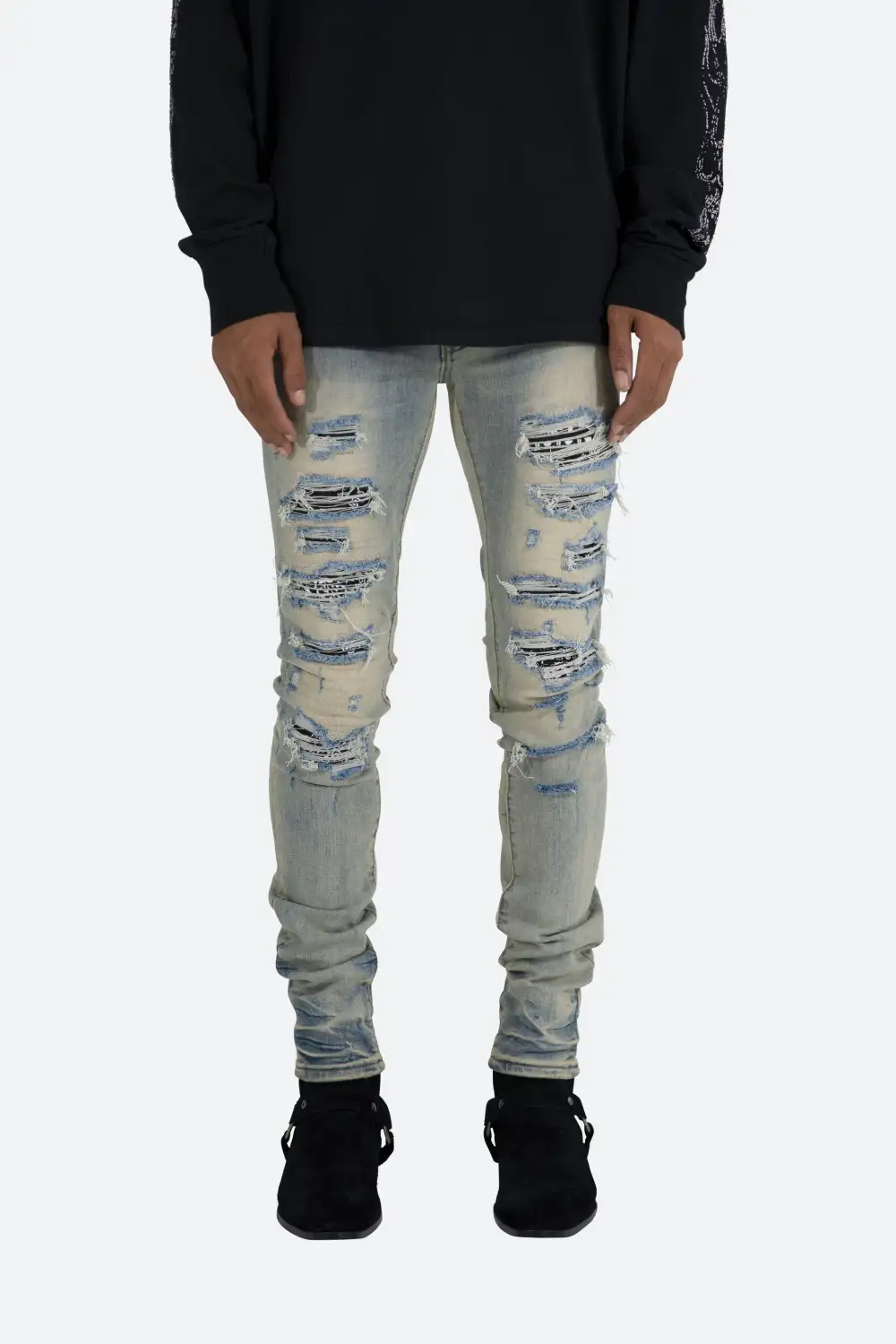 Relaxed Paisley Skinny Jeans