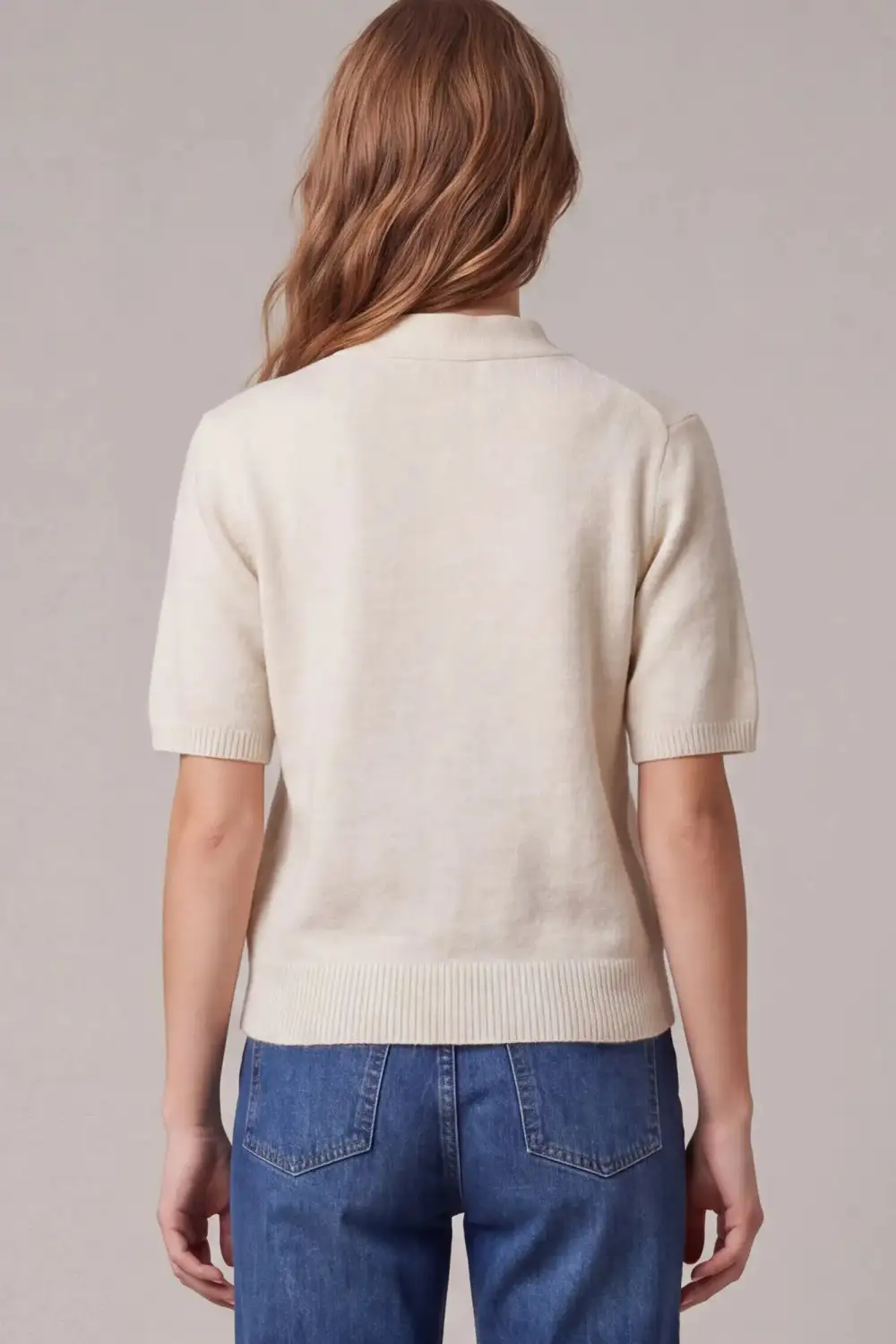 Short Sleeve Tie Neck Top