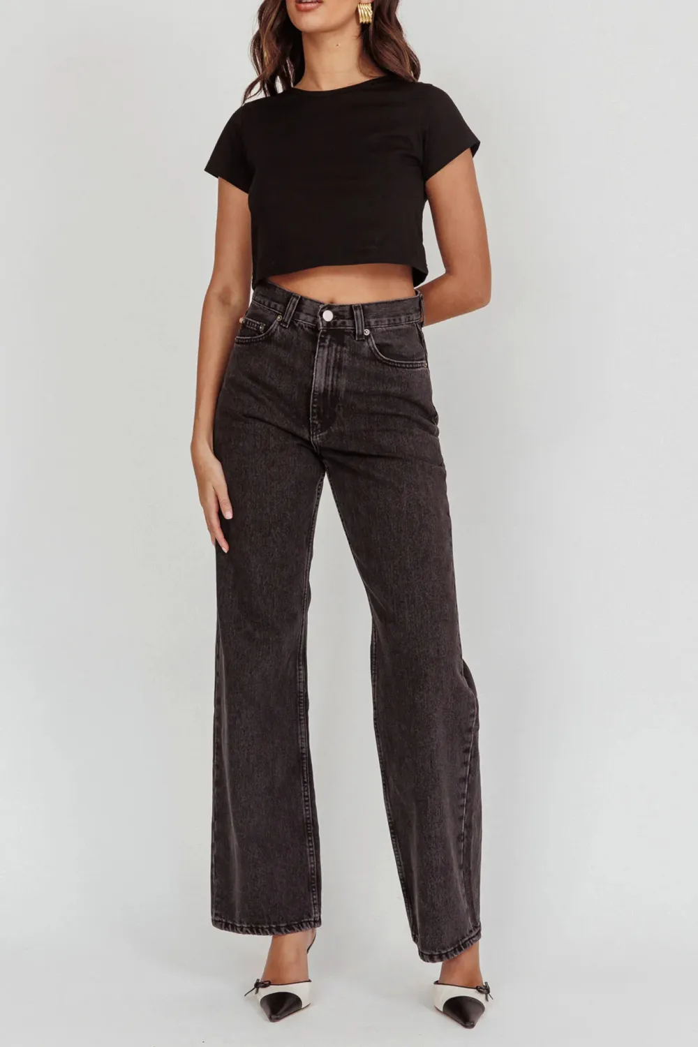 Basic Cotton Breathable High Waist Loose Jeans