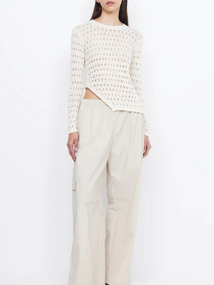 LONG SLEEVE ASYM KNIT TOP