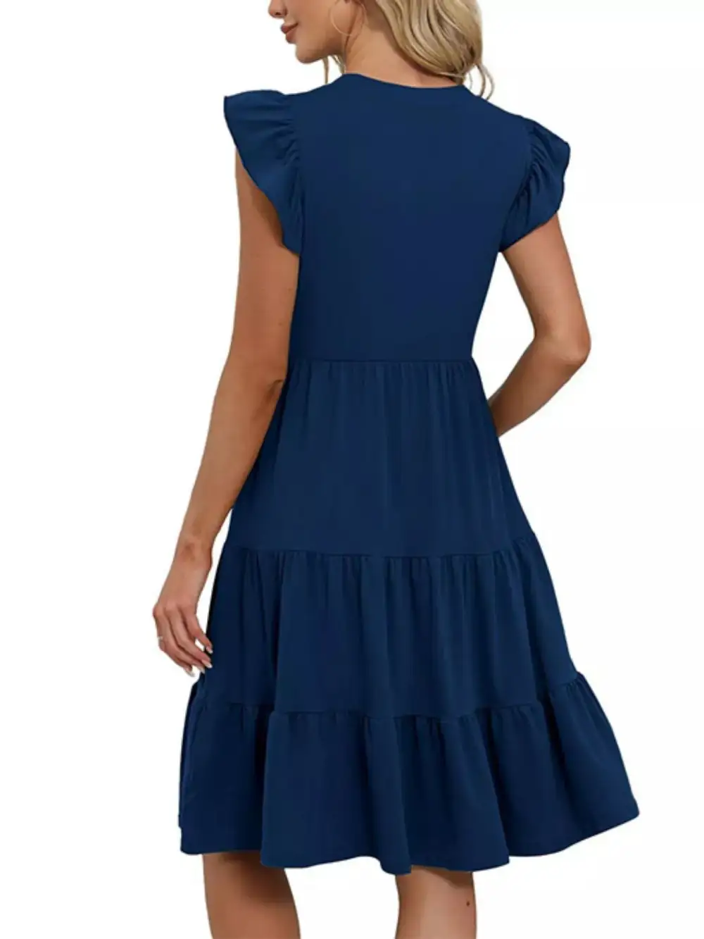 Relaxed Shape Ruffle Tiered Midi Dress