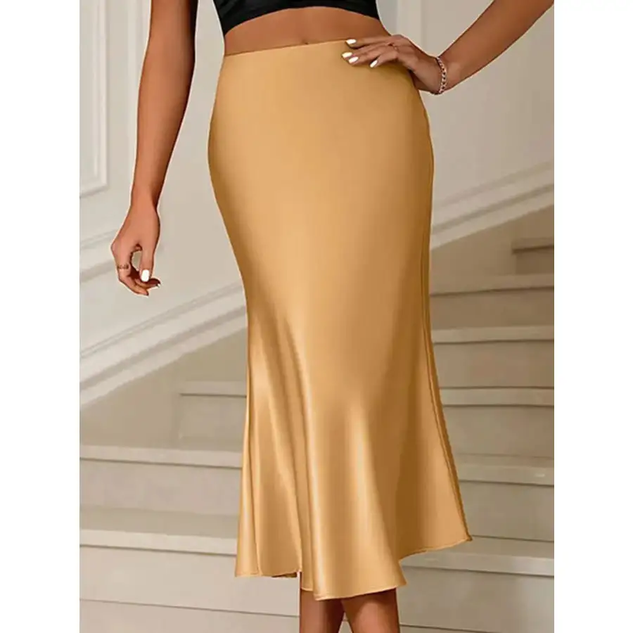 Satin Midi Mermaid Skirt