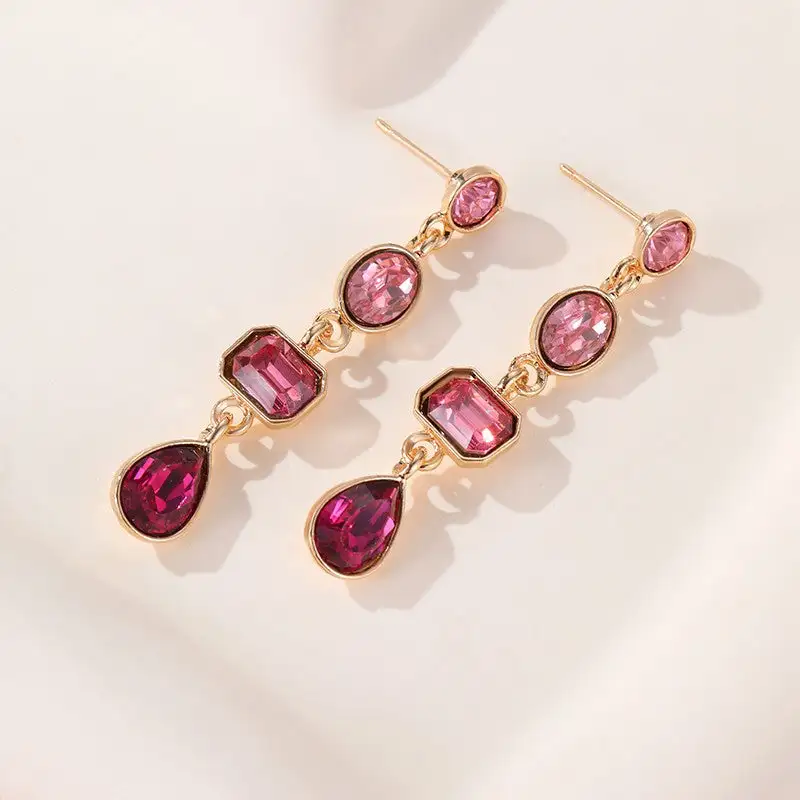 Tier Drop Layer Rhinestone arrings