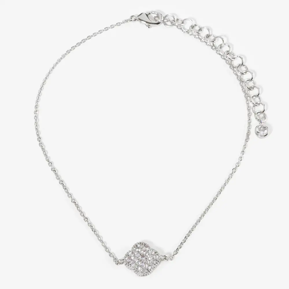 Polished Crystal Accent Anklet