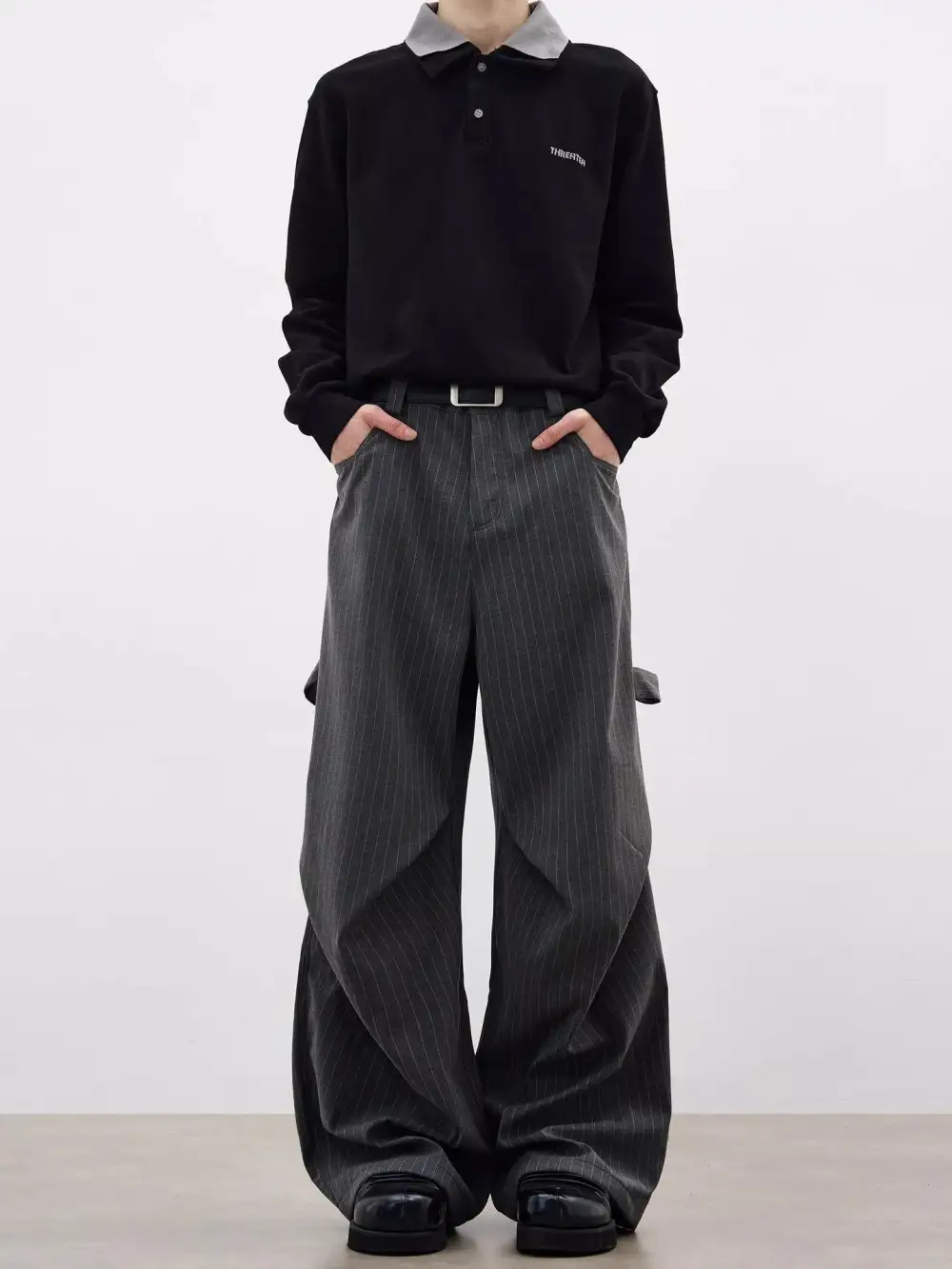 Textured Men's Plus Size Wide Leg Pants