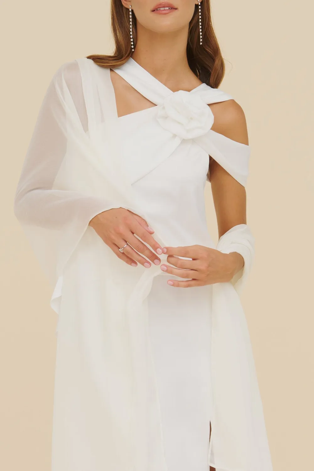Solid Color Bride Shawl