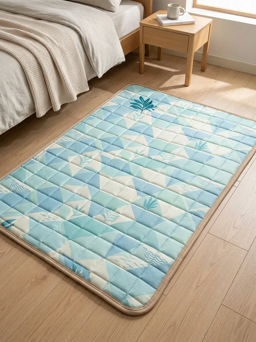Cooling Summer Geometric Leaf Pattern Cooling Mat