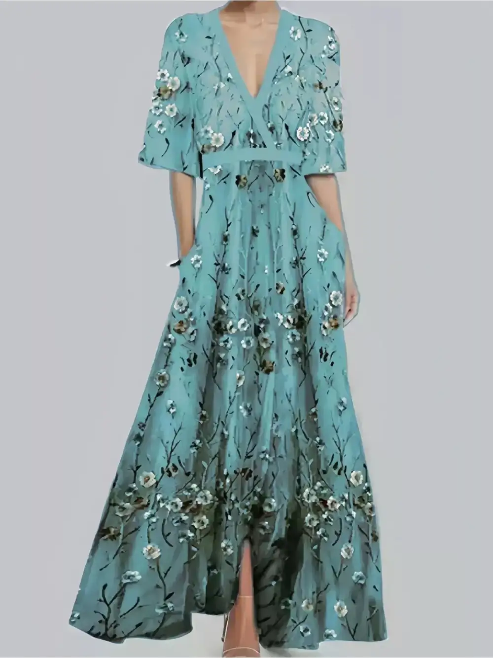 Floral Printed Pocketed Maxi Dress