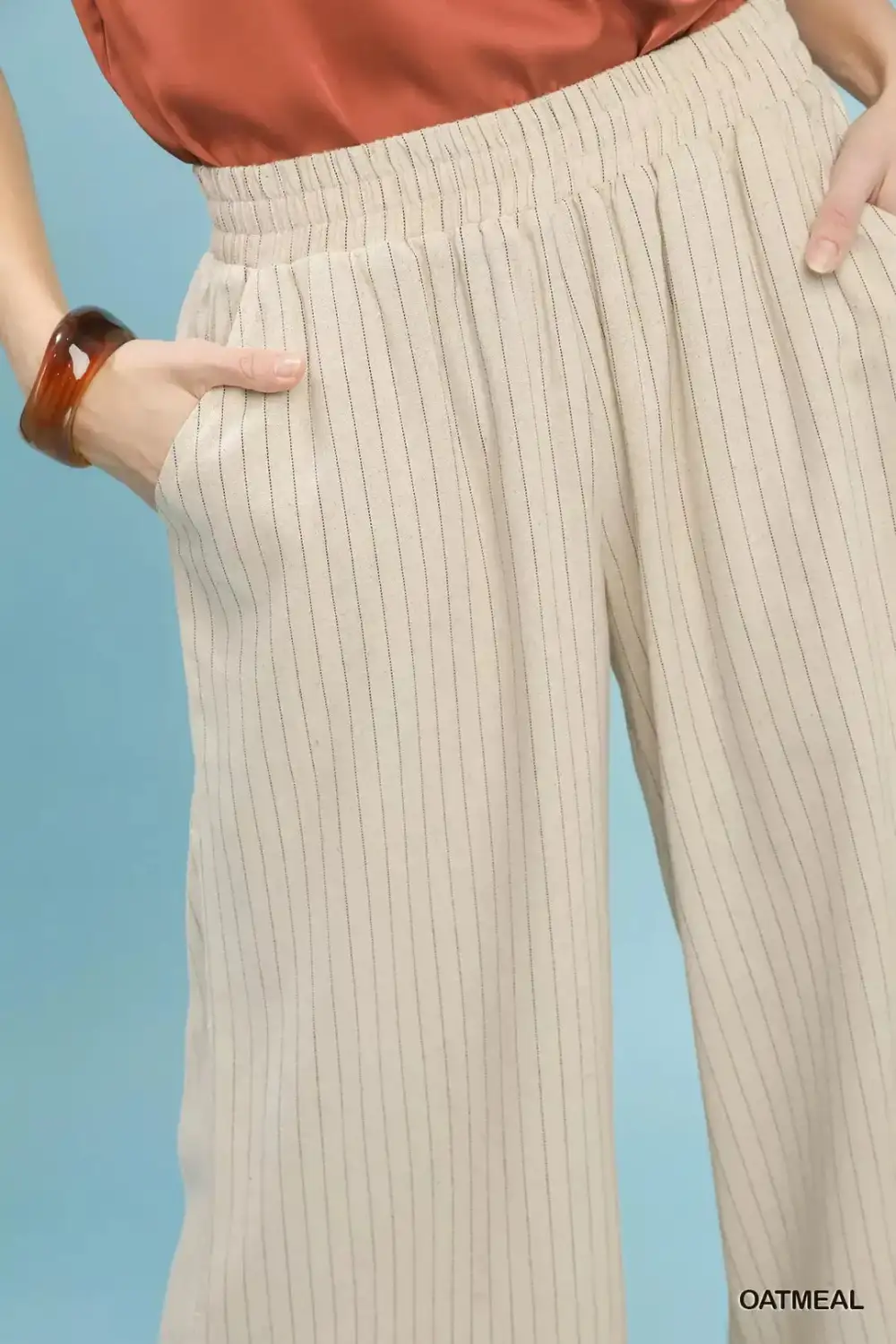 Pinstripe Wide Leg Pants
