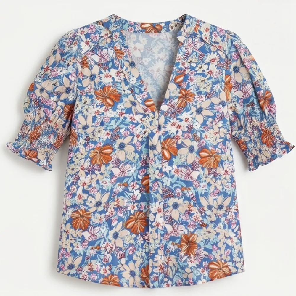 Floral Puff Sleeve Blouse