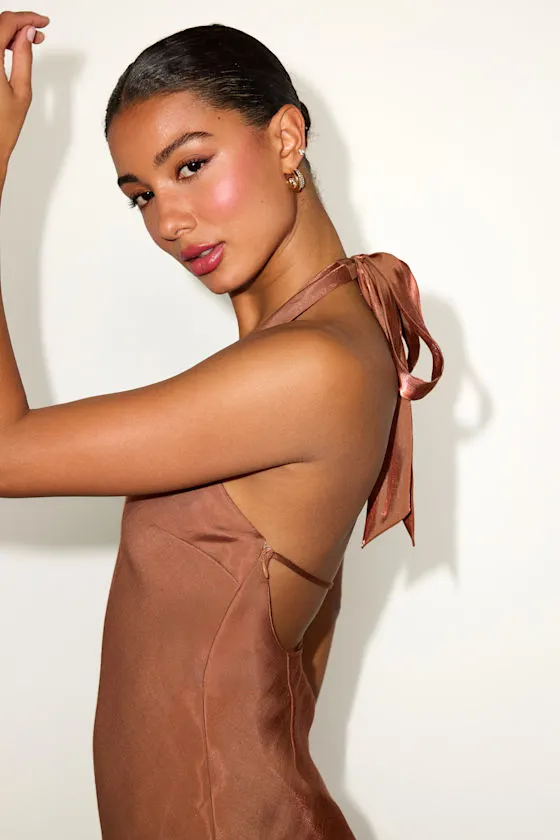 Olandria White Halter Mini Slip Dress