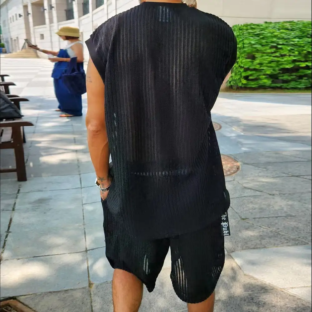Knit Short Sleeve Casual Shorts Set