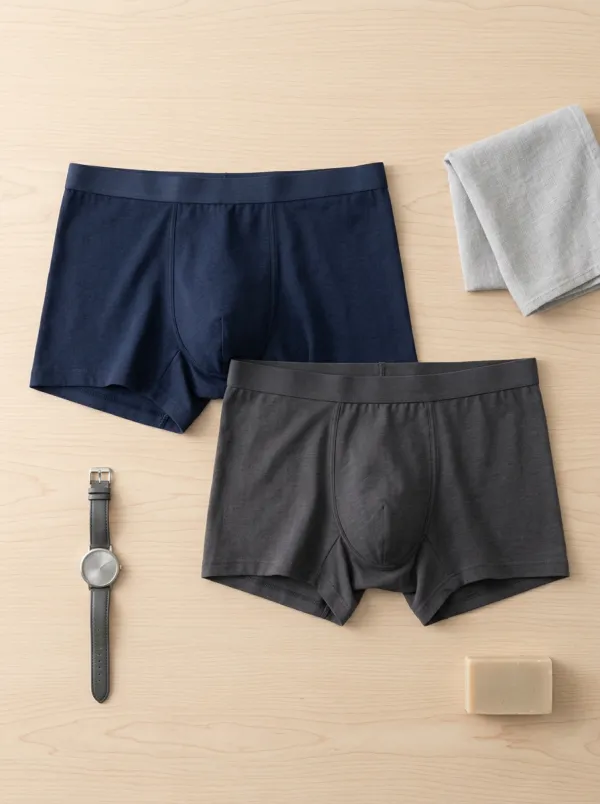 Men's Solid Color Minimalist Cotton Boxer Briefs