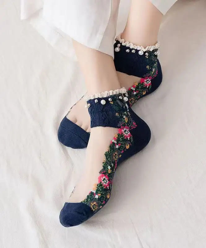 Japanese Korean Pearl boat socks