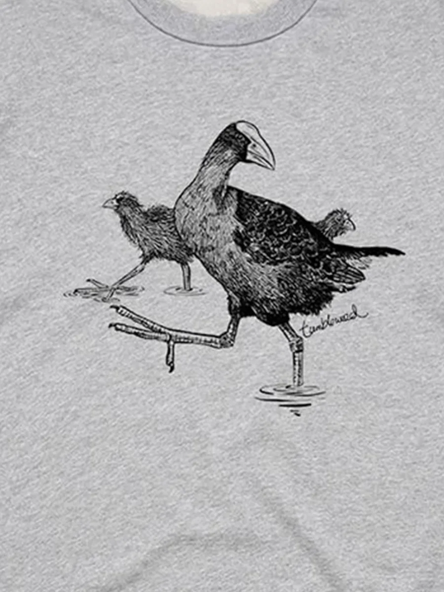 A versatile sports shirt with a simple purple waterfowl pattern