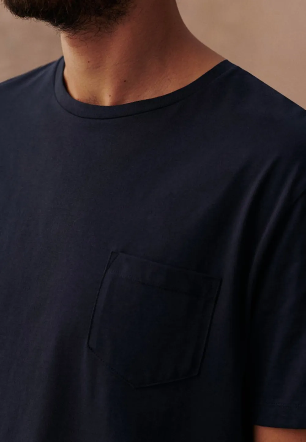 Navy Blue Relaxed Fit Cotton Crew Neck T-Shirt