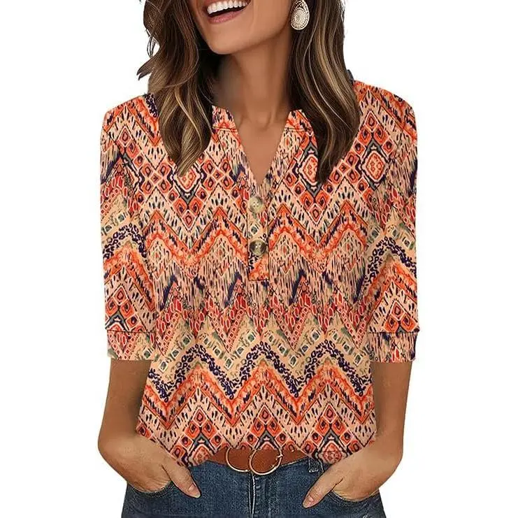 Womens Tops 3/4 Sleeve Heley Shirts