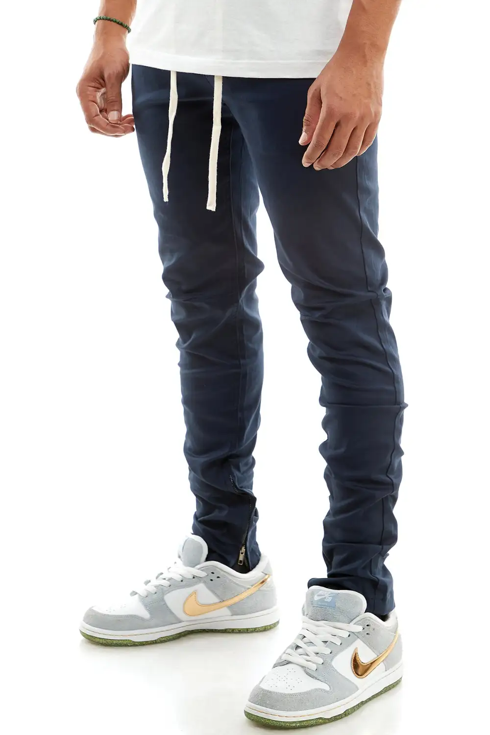 Men's Utility Skinny Raw Hem Zip Detail Pants
