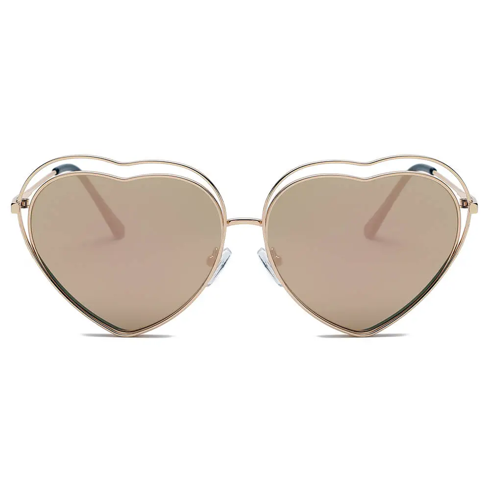 Fuzzy Heart Shape Frame Sunglasses