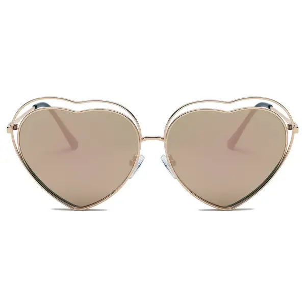 Fuzzy Heart Shape Frame Sunglasses