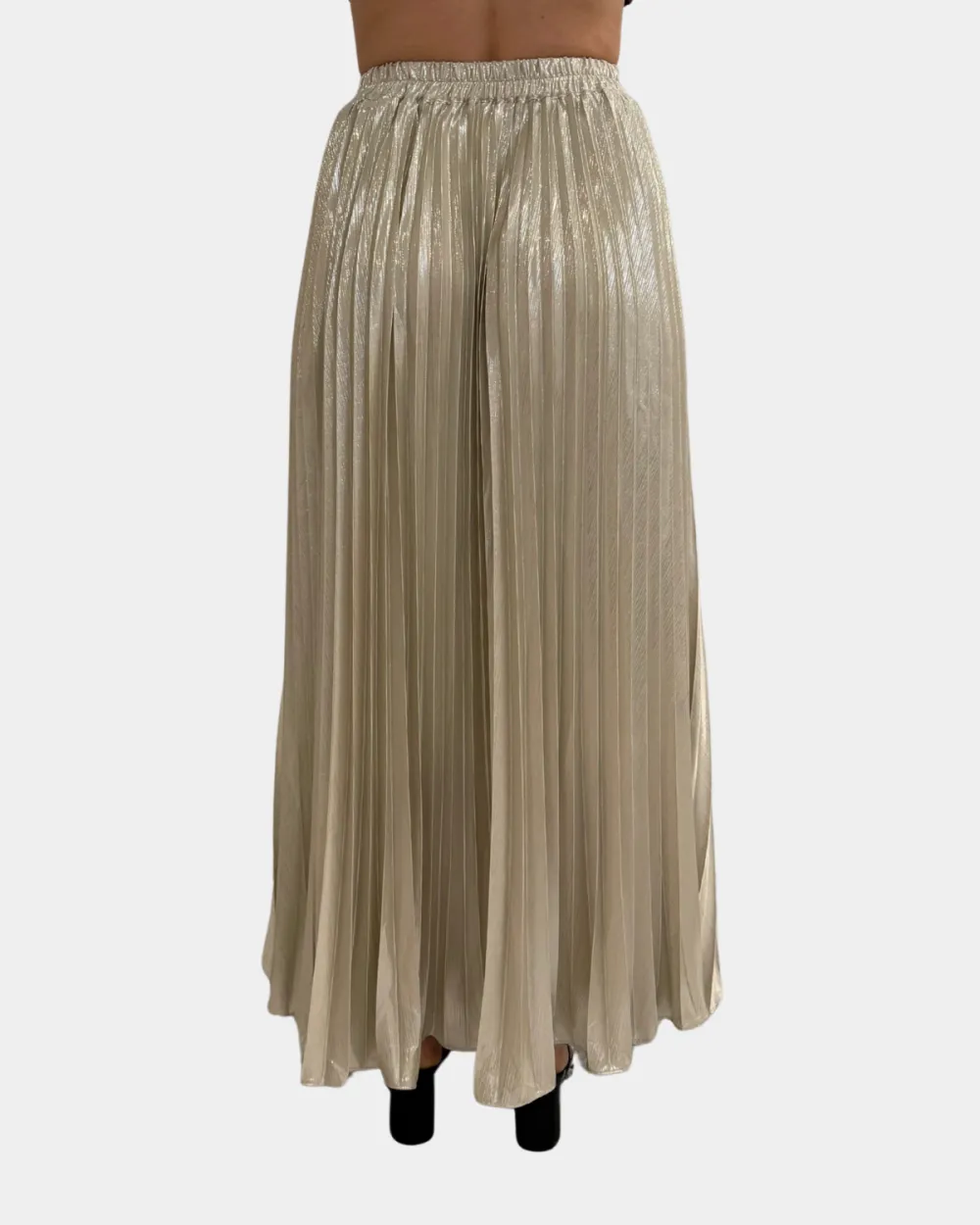 Metallic Pleat Skirt