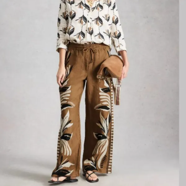 Wide-Leg Drawstring Women's Trousers