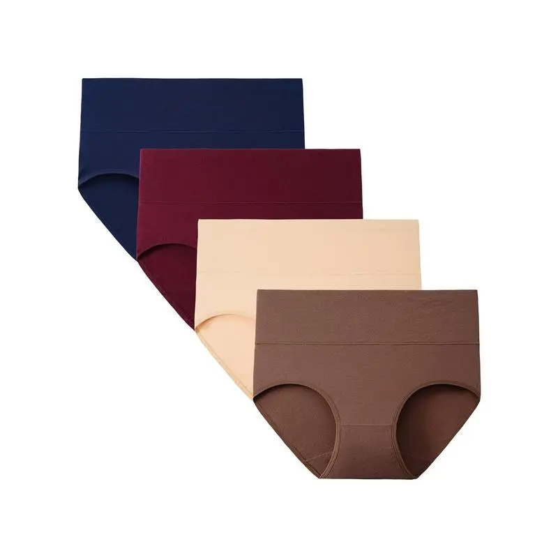 Women's large-size high-waist cotton underwear, soft and comfortable, fully covering triangle pants, breathable and elastic fabric, suitable for daily wear and providing all-day comfort.