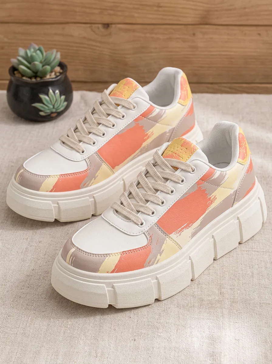 Women's Abstract Brushstroke Everyday Skate Shoes