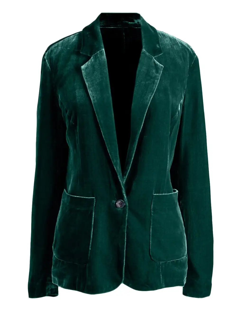 Refined Button-Up Lapel-Collar Blazer