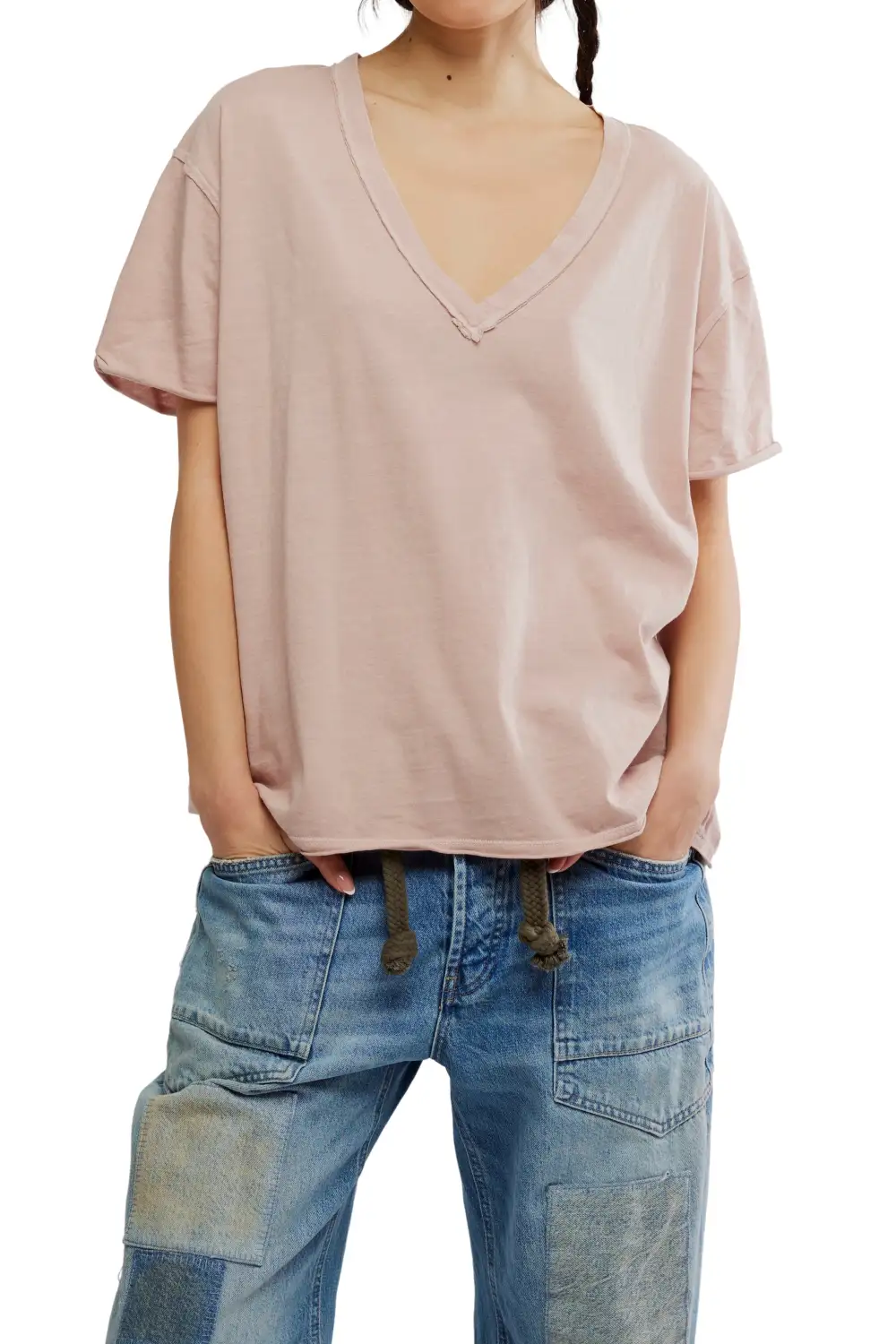 V Neck Oversized Boxy Tee
