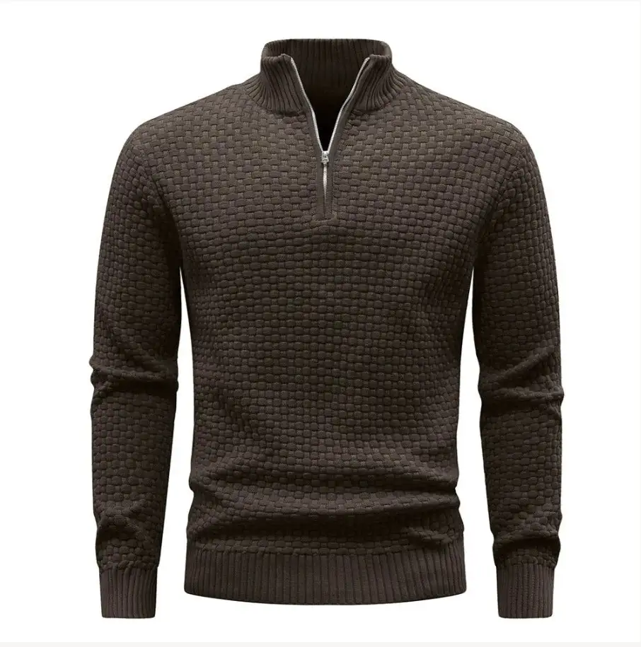 Textured Half-Zip Knit Sweater
