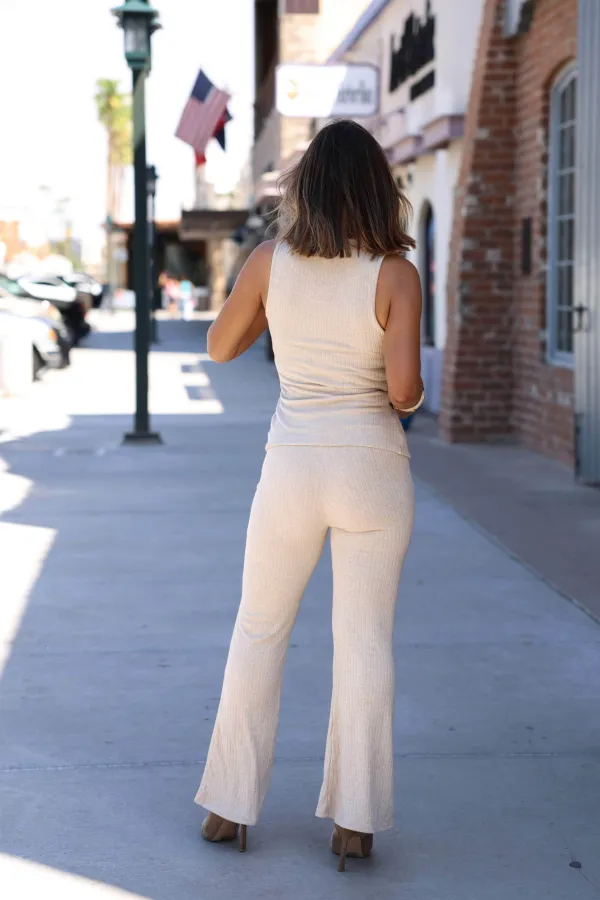 Flared Ribbed Pants