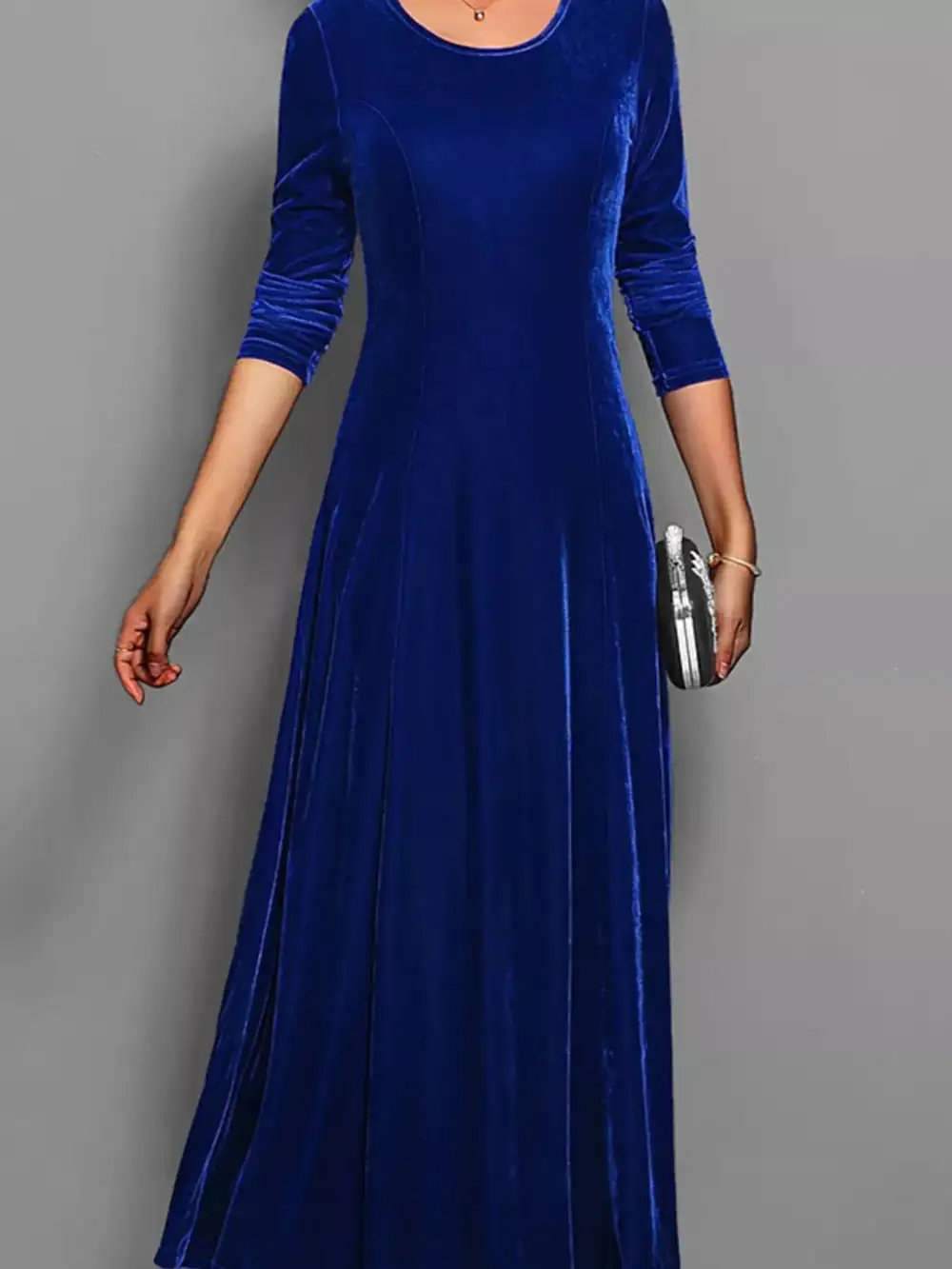 Finish Velvet Long Sleeve Dress