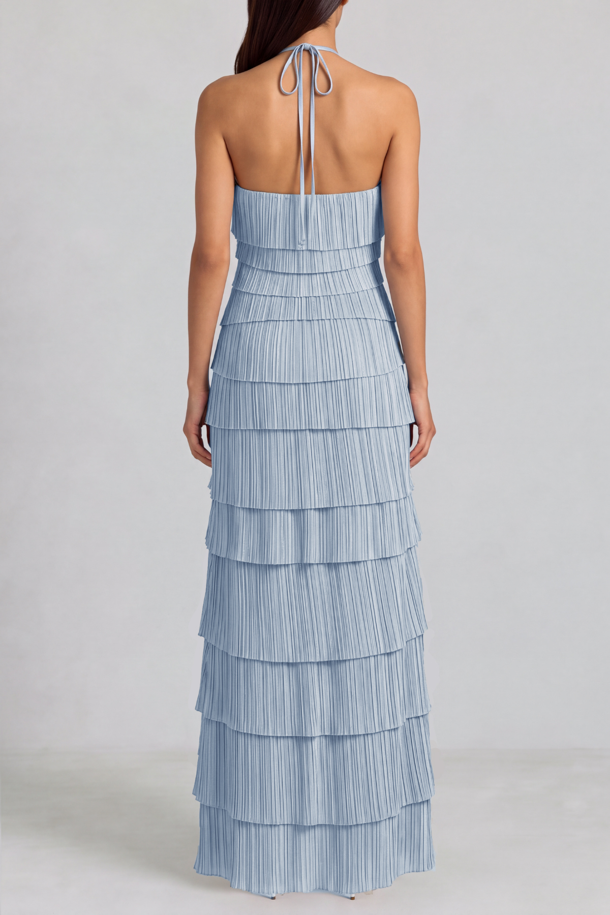 Halter Neck Layered Casual Dress