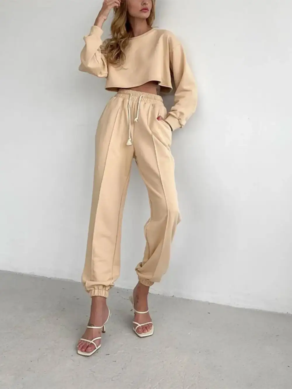 Refined Drawstring Pocketed Jogger Pants