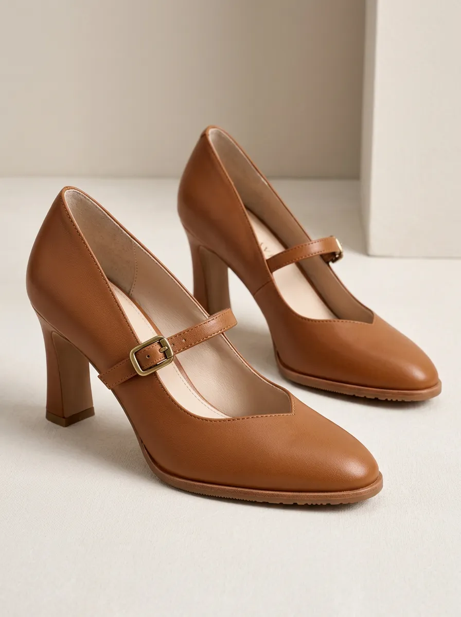 Women's Pumps Mary Jane Leather