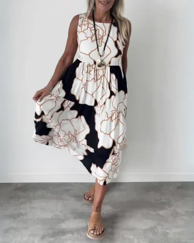 Lace Sleeveless Midi Dress
