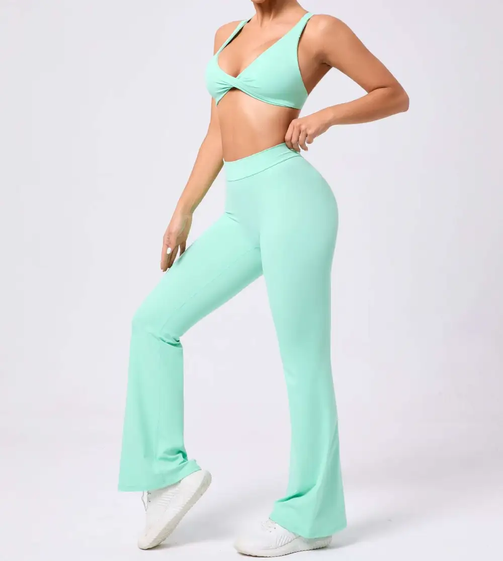Brushed Quick-Dry Bra, Top and Trousers Active Set
