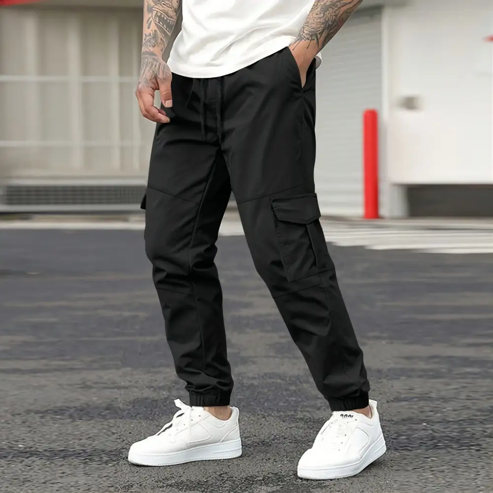 Men's Cargo Joggers with Elastic Waistband and Practical Pockets Cargo Pants
