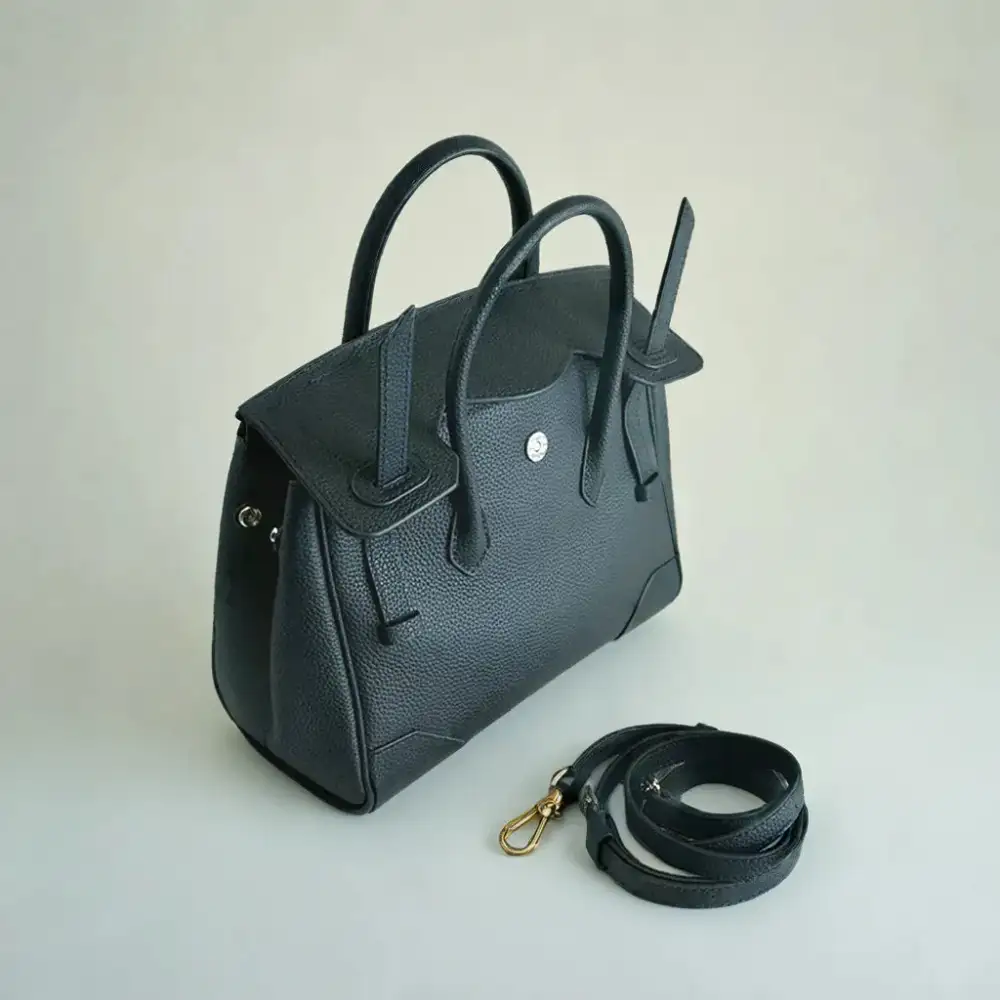 Buckle Leather Handbag
