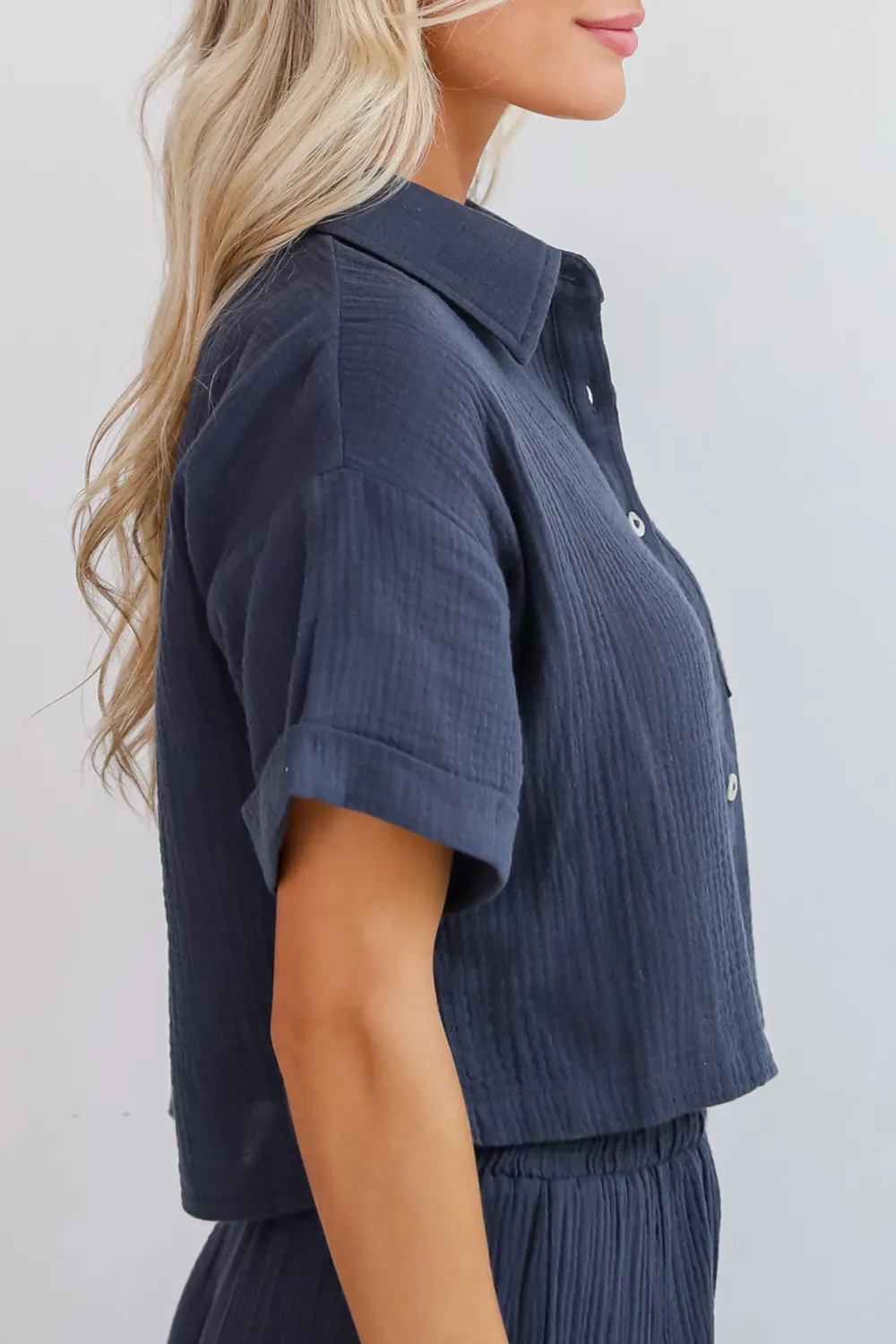Perfect Charcoal Linen Blouse