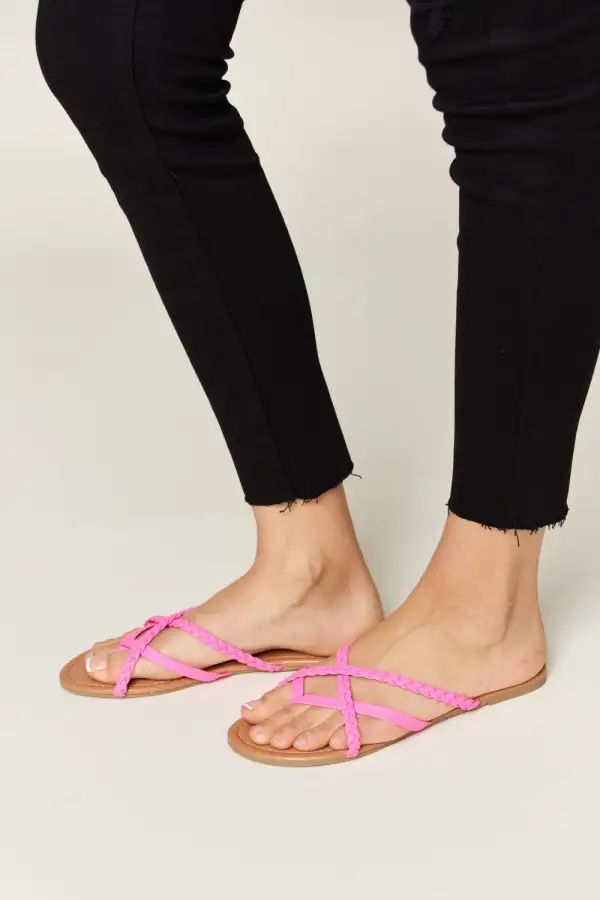 Crisscross Pu Leather Open Toe Sandals