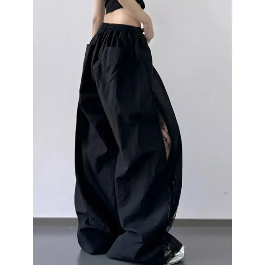 Flowy Elastic Waist Wide Leg Pants
