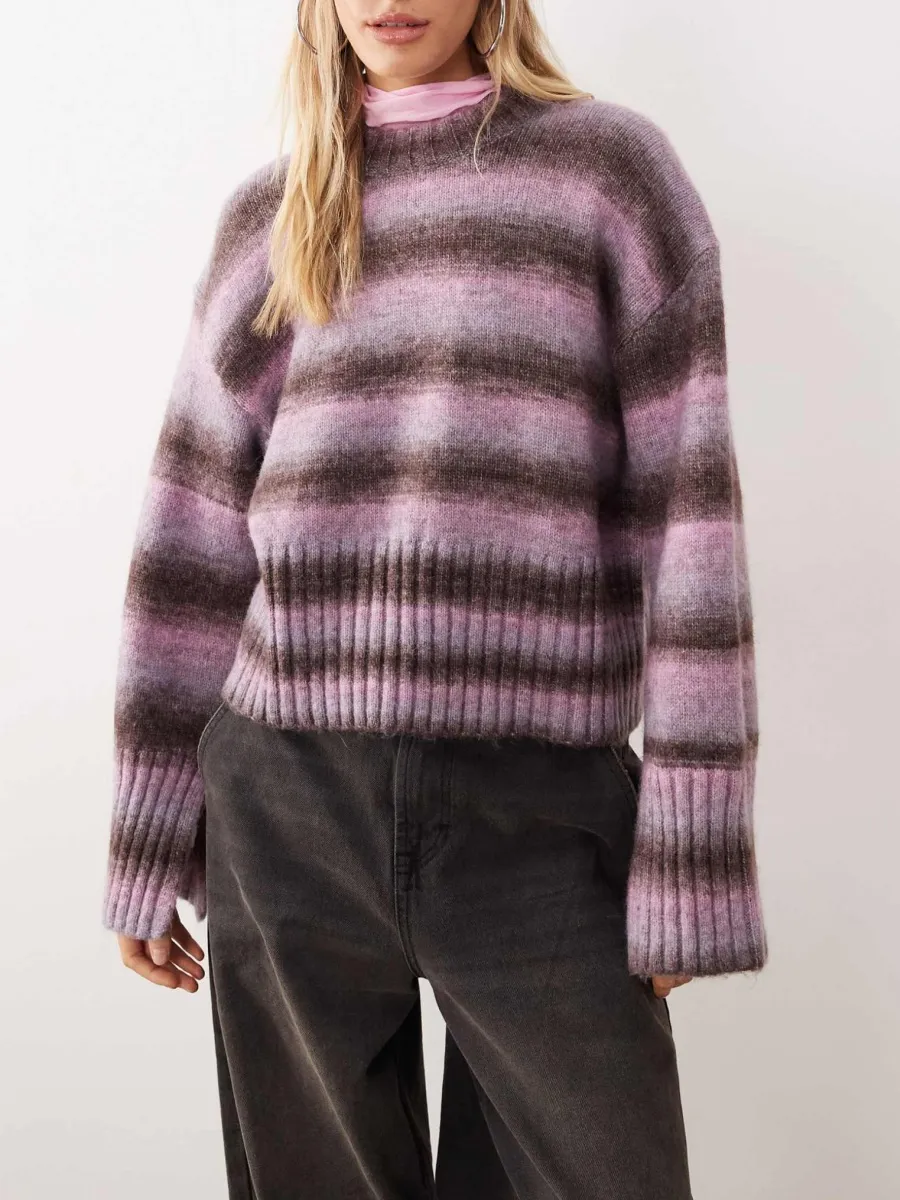 Striped Dropped Shoulder Sweater