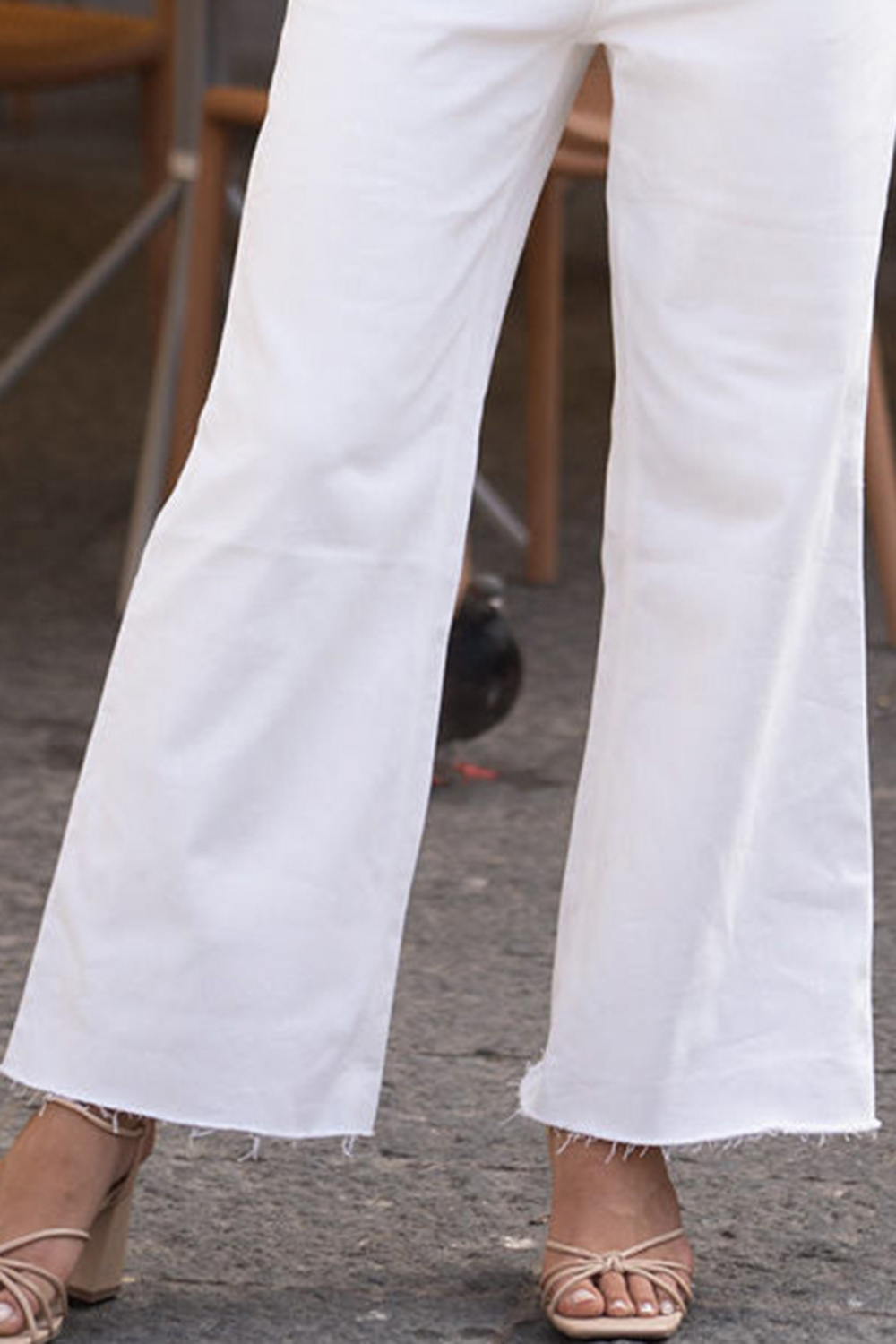 Seaside White High Rise Straight Leg Jeans