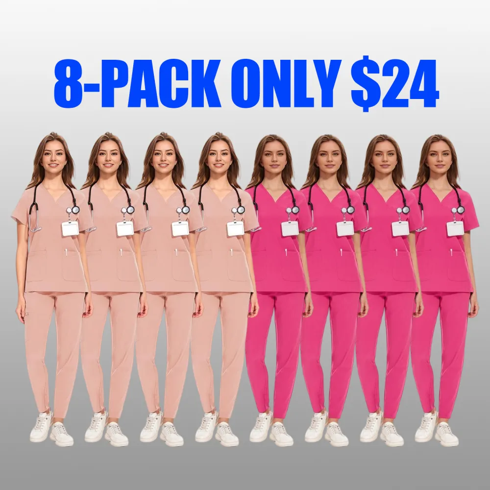 Women's V-Neck Workwear – Short Sleeve & Sleeveless Options with Inner Lining