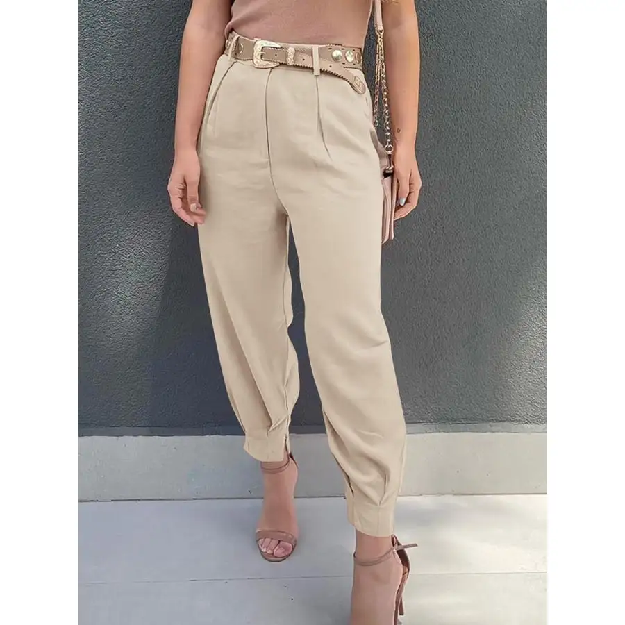 Classic High Waist Cropped Pants
